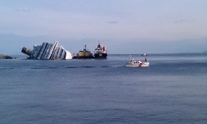 Coast Guard leaving Giglio Porto 